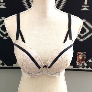 🧁GUC Victoria's Secret Dream Angels Lined Demi Underwire Bra, Pink/🖤, 34DD